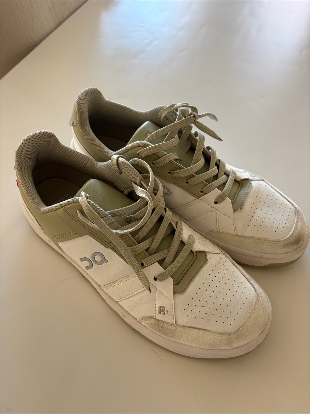 On Running Running Men's Low-Top Sneakers in White & Olive